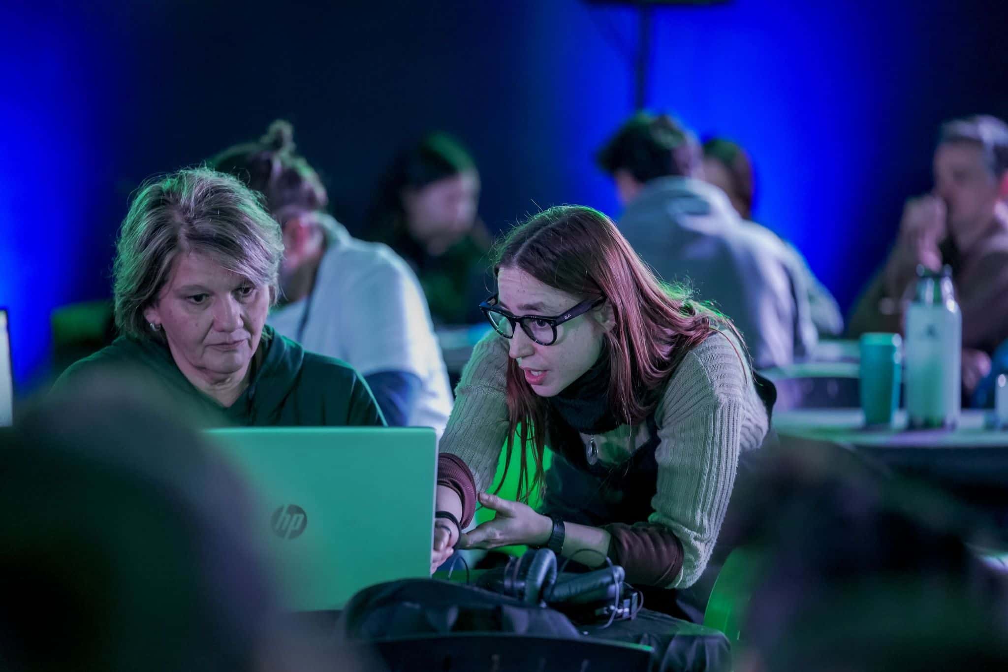 Teams working at the HakIAton at Parque de la Innovación