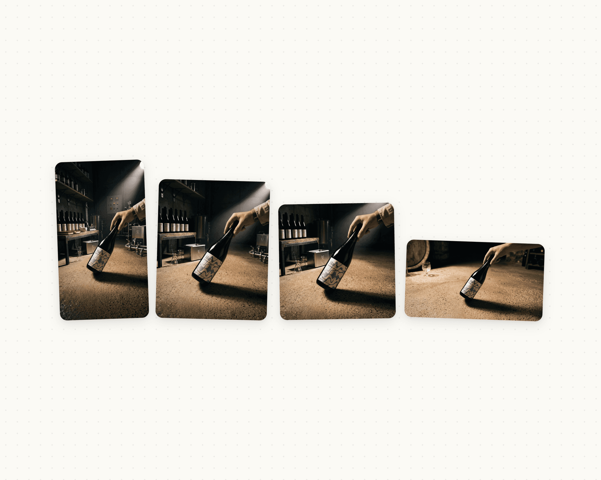 One asset adapted to every format: 9:16, 4:5, 1:1, 16:9